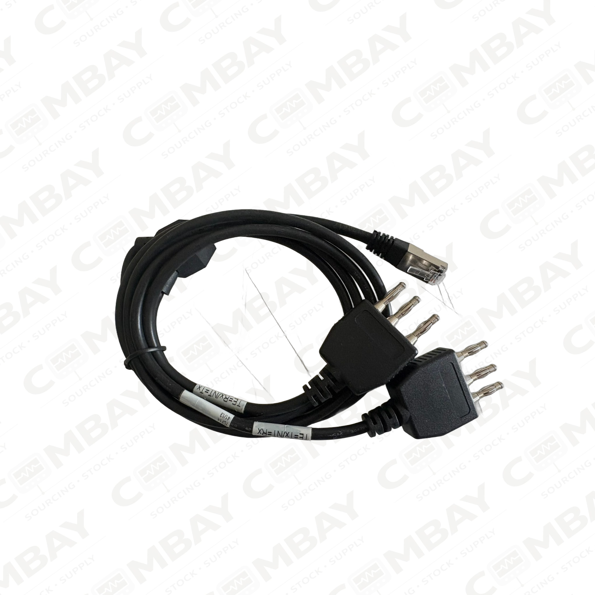 3-Pin Banana Plug to RJ45 Test Cable - 4mm Safety Banana to Ethernet Lead